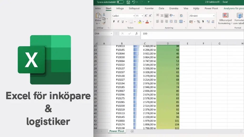 Excel för inköpare & logistiker – En yrkesanpassad kurs i Excel för dig inom inköp och logistik