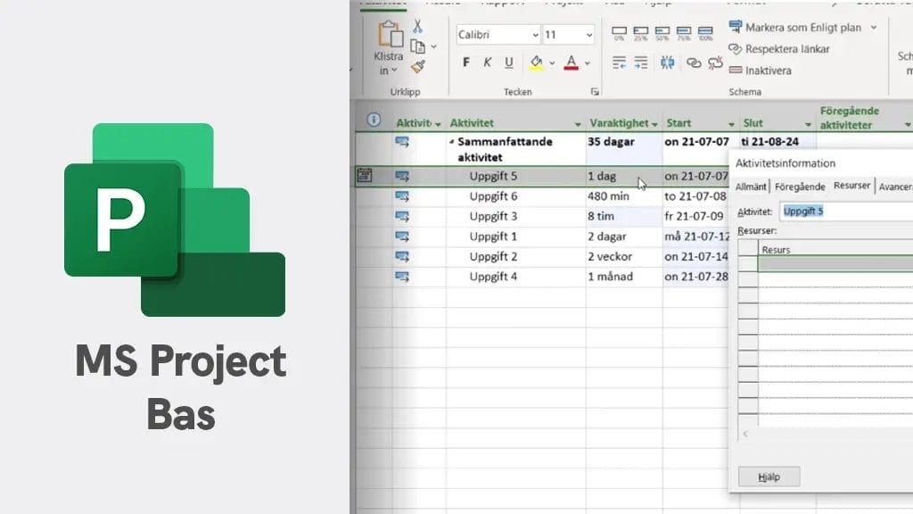 MS Project Bas – Lär dig effektiv projekthantering med Microsoft Project