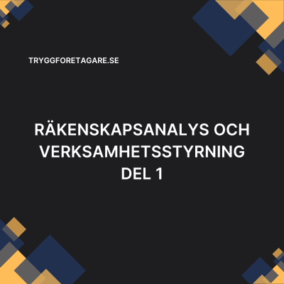 Räkenskapsanalys och verksamhetsstyrning Del 1